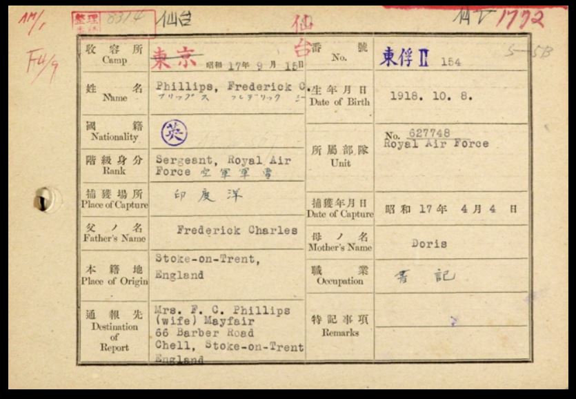 Frederick Cecil Phillips card